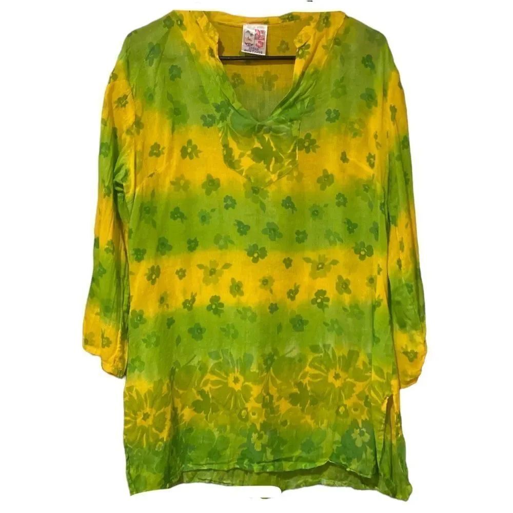 India Boutique Tunic Top Coverup Free Size